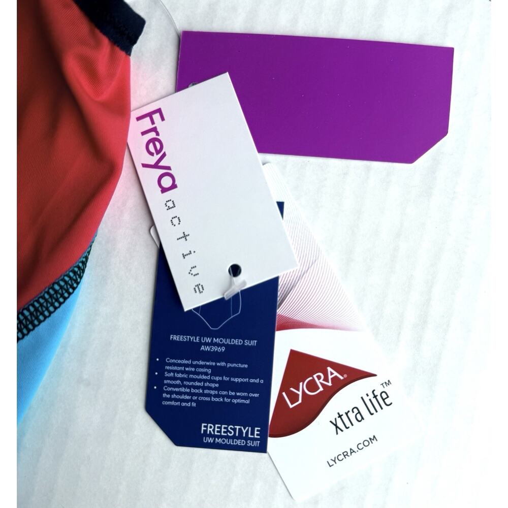 Freya NWT Standard Freestyle Underwire Molded Color Block Swimsuit Size 36K NWT - Picture 5 of 16